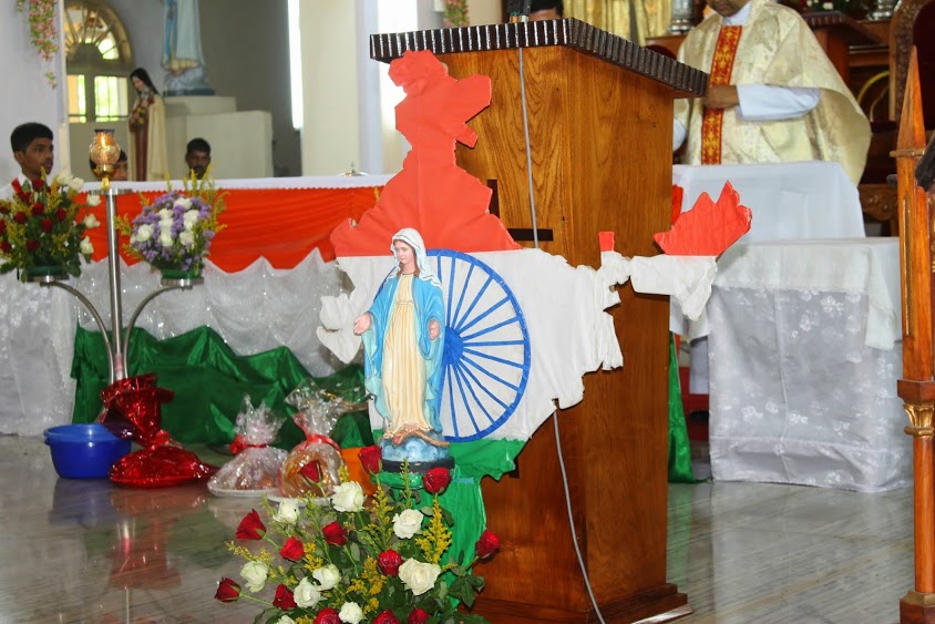 The Feast of Assumption of Our Lady of Mother Mary & Independence Day celebrations at Milagres Institutions