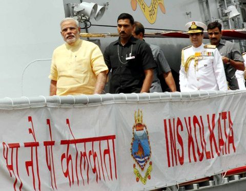 PM Narendra Modi inducts largest indigenously built INS Kolkata, says no country will dare to challenge India