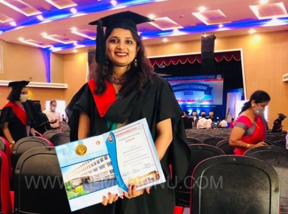 Udupi/Sasthan: Dr. Tania Brena D’Souza conferred with MBBS from Fr. Mullers, Mangalore.
